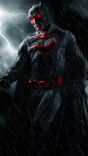 Batman with Red Eyes in Rain 4K