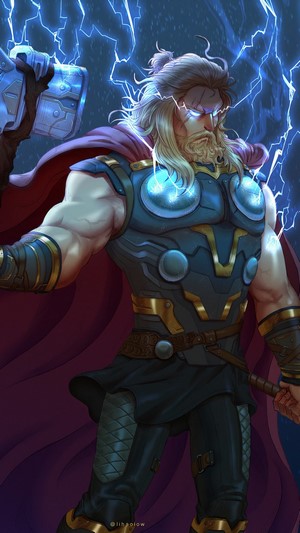 Thor, Stormbreaker, Lightning, 4k