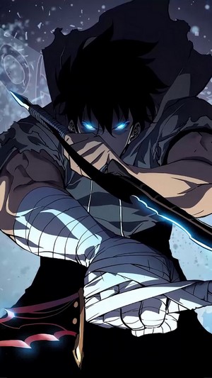 Sung Jin-Woo from Solo Leveling with Dagger 4K