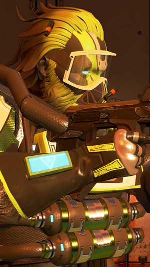 Caustic from Apex Legends holding a rifle