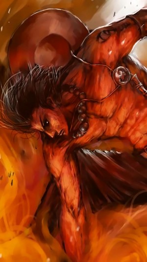 Portgas D. Ace from One Piece in flames