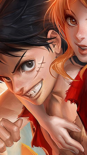 Luffy, Nami, One Piece, 4k