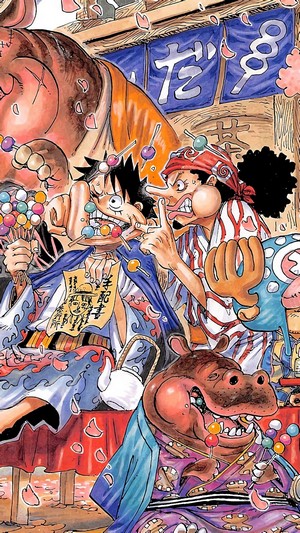 Monkey D. Luffy and Usopp from One Piece in Kimonos