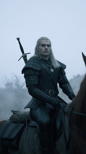 Geralt of Rivia from The Witcher on horseback