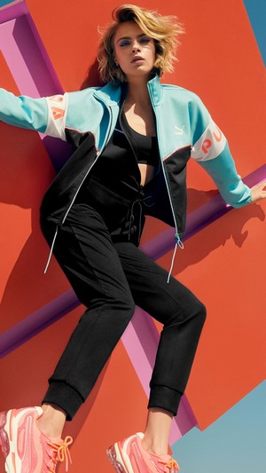 Cara Delevingne in Puma tracksuit