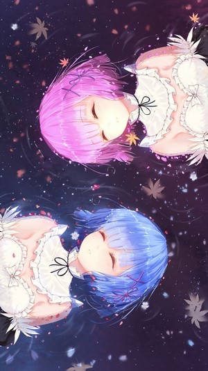 Rem and Ram from Re:Zero sleeping in water 4K