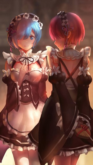 Rem and Ram from Re:Zero in Maid Outfits 4K