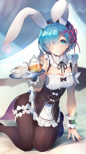 Anime, Girl, Bunny, Maid, Ram, Re:Zero, 4k