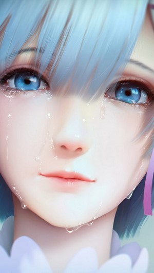 Anime, Girl, Crying, Re:Zero, Rem, 4k
