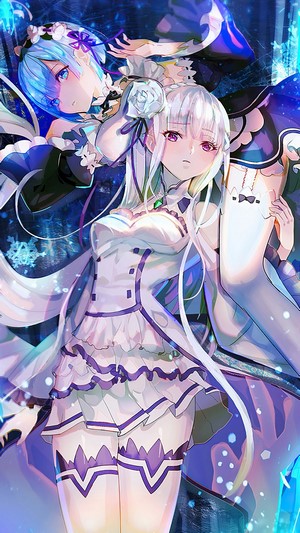 Rem, Emilia, Anime, Girls, Re:Zero, 4k