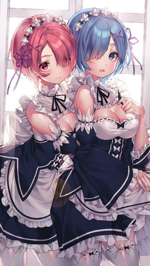 Anime, Girls, Maid, Ram, Rem, Re:Zero, 4k
