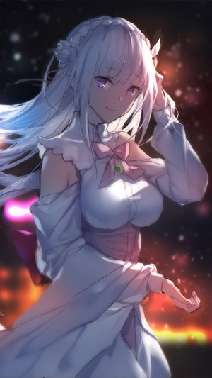 Emilia, Re:Zero, Anime, Girl, 4k