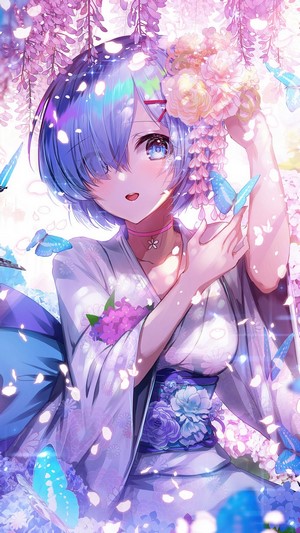 Re:Zero, Rem, Anime, Girls, 4k