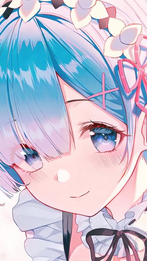 Re:Zero, Rem, Anime, Girl, Maid, 4k