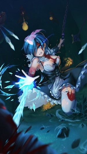 Rem from Re:Zero using ice magic