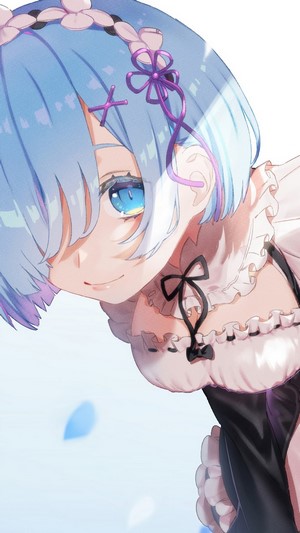 Anime, Girl, Maid, Rem, Re:Zero, 4k