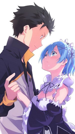 Subaru and Rem from Re:Zero in 4K