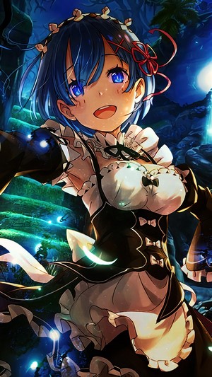 Rem, Re:Zero, Anime, Girl, Maid, 4k