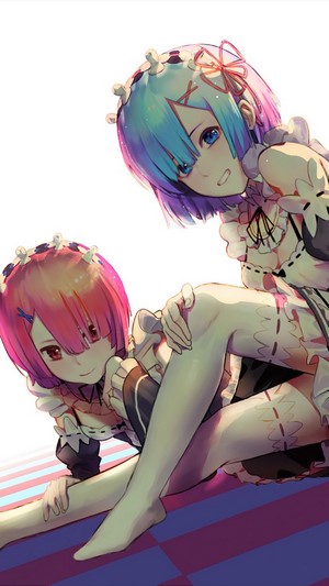 Rem and Ram from Re:Zero in Maid Outfits 4K
