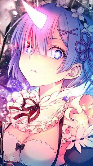 Rem, Horn, Re:Zero, Anime, Girl, Maid, 4k HD Phone Wallpaper | Rare Gallery