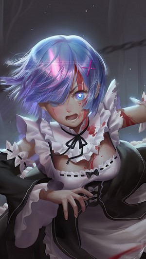 Re:Zero, Rem, Morning Star, Anime, Girl, Maid, 4k