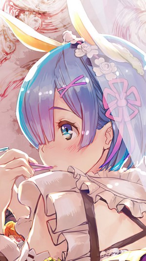 Rem from Re:Zero wearing bunny ears