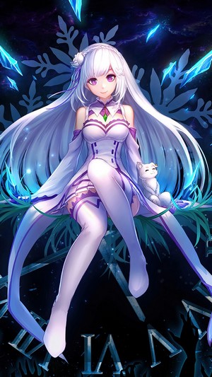 Emilia, Re:Zero, Anime, Girl, 4k