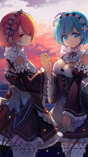 Anime, Girls, Maid, Re:Zero, Ram, Rem, 4k