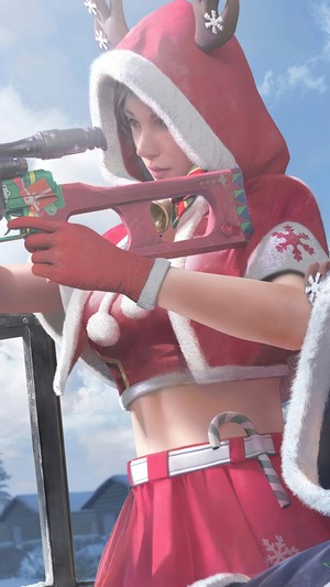 PUBG, Mobile, Girl, Charming Raindeer Set, Skin, Outfit, 4k
