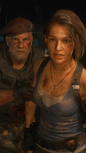 Jill Valentine and Mikhail Viktor from Resident Evil 3 4K