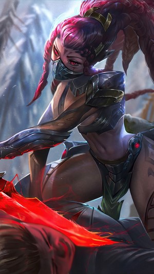 Akali from LoL, Headhunter skin, 4K