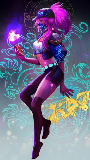 Akali, K/DA, Art, LoL, 4k