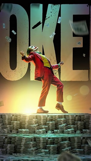 Joker from Joker standing on money 4K