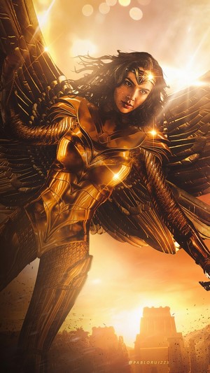 Wonder Woman in Gold Armor from Wonder Woman 1984 4K