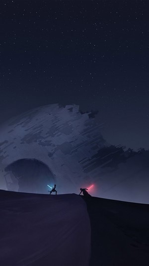 Rey vs Kylo Ren from Star Wars The Rise of Skywalker 4K