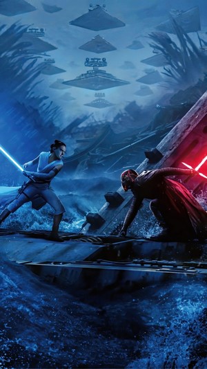 Rey vs. Kylo Ren in Star Wars The Rise of Skywalker 4K
