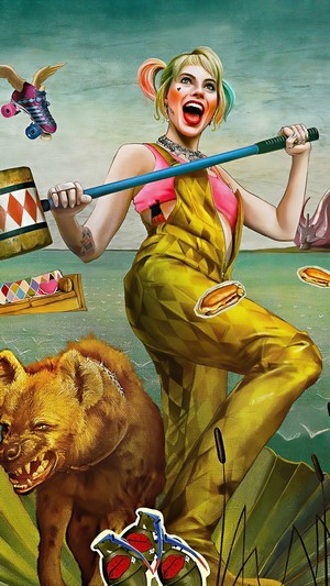 Harley Quinn from Birds of Prey with a hammer