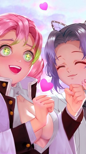 Mitsuri Kanroji, Shinobu Kocho, Kimetsu no Yaiba, 4k