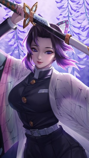 Shinobu Kocho, Katana, Kimetsu no Yaiba, 4k