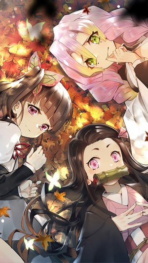 Nezuko, Matsuri, Kanao, Kimetsu no Yaiba, 4k