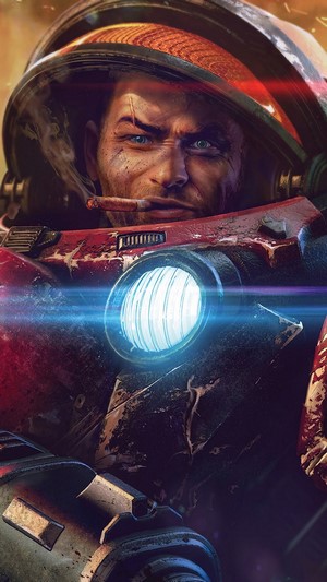 Terran Soldier from StarCraft in Armor with Cigar