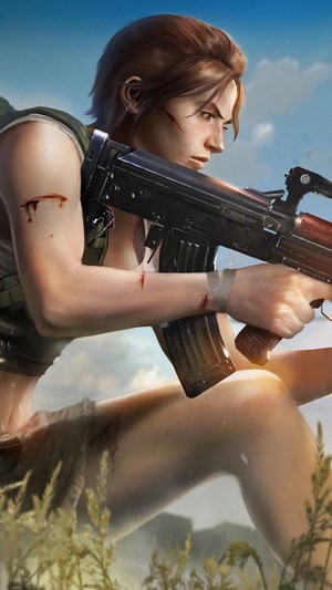 Girl with rifle in Free Fire 4K