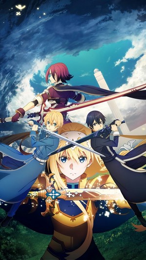 Alice, Kirito, and Eugeo from Sword Art Online Alicization 4K
