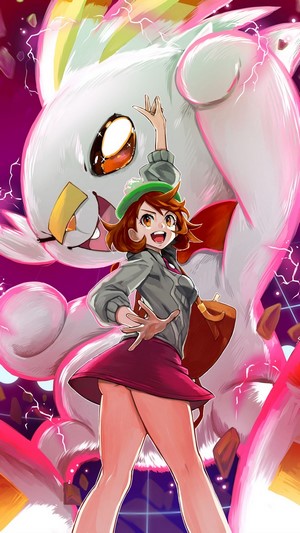 Gloria and Dynamax Scorbunny from Pokemon Sword and Shield 4K