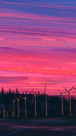 Wind Turbines at Sunset