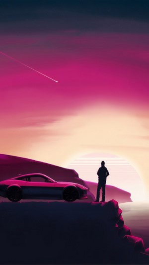 Synthwave, Digital Art, 4k