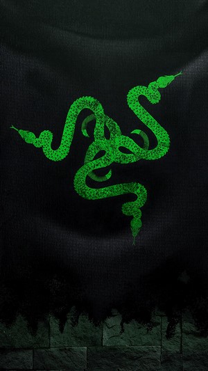 Razer logo with snakes on a dark background
