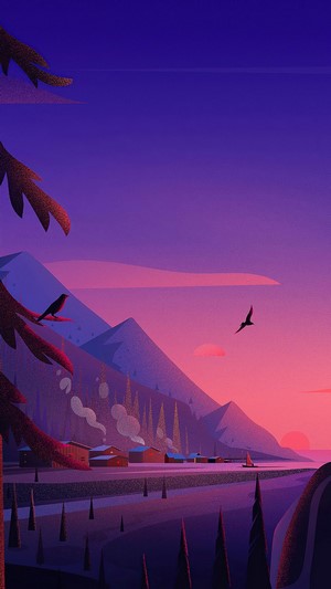 Sunrise, Illustration, Digital Art, 4k