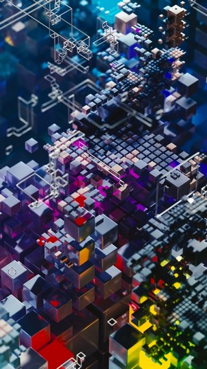 Digital Art, Colorful, Cube, 4k