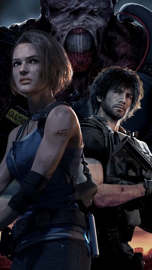 Jill Valentine and Carlos Oliveira from Resident Evil 3 with Nemesis